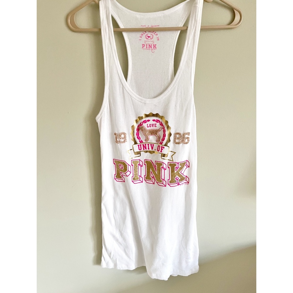 VS Pink rare Y2K bling tank top sz L - Picture 2 of 8